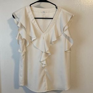 Ann Taylor Petite Medium Ruffled Sleeveless Blouse.